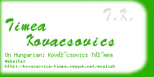 timea kovacsovics business card